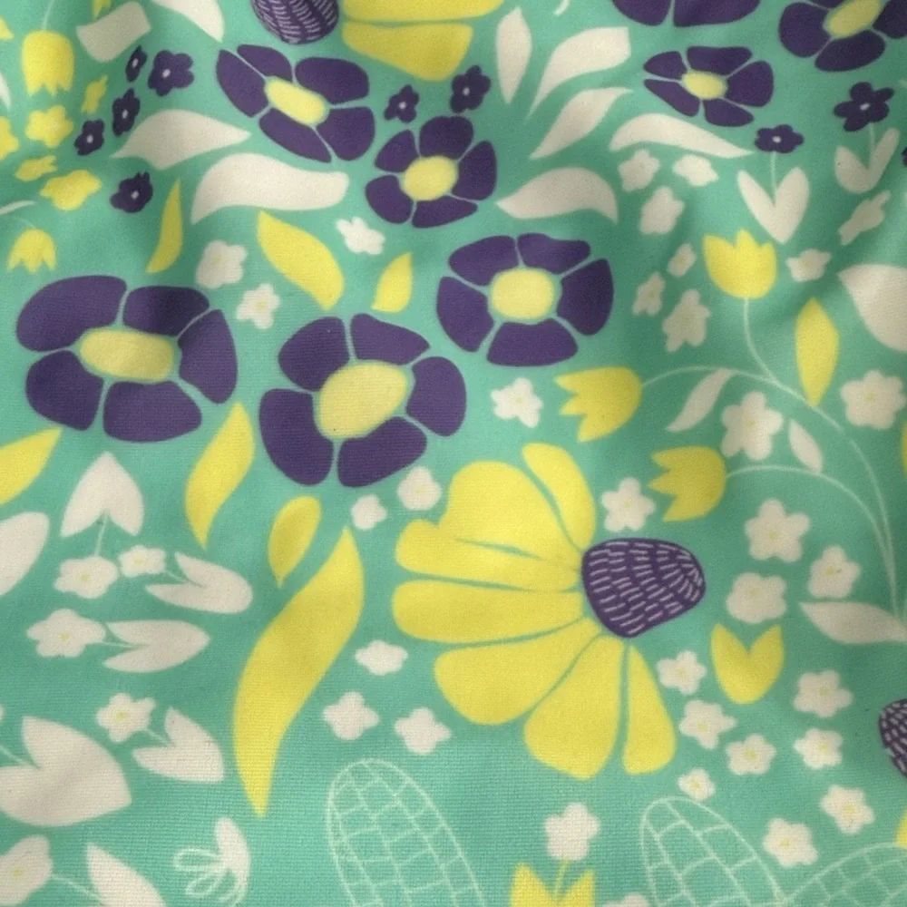Flap Happy Teal and Purple Floral Ruffle One-Piece Swimsuit
